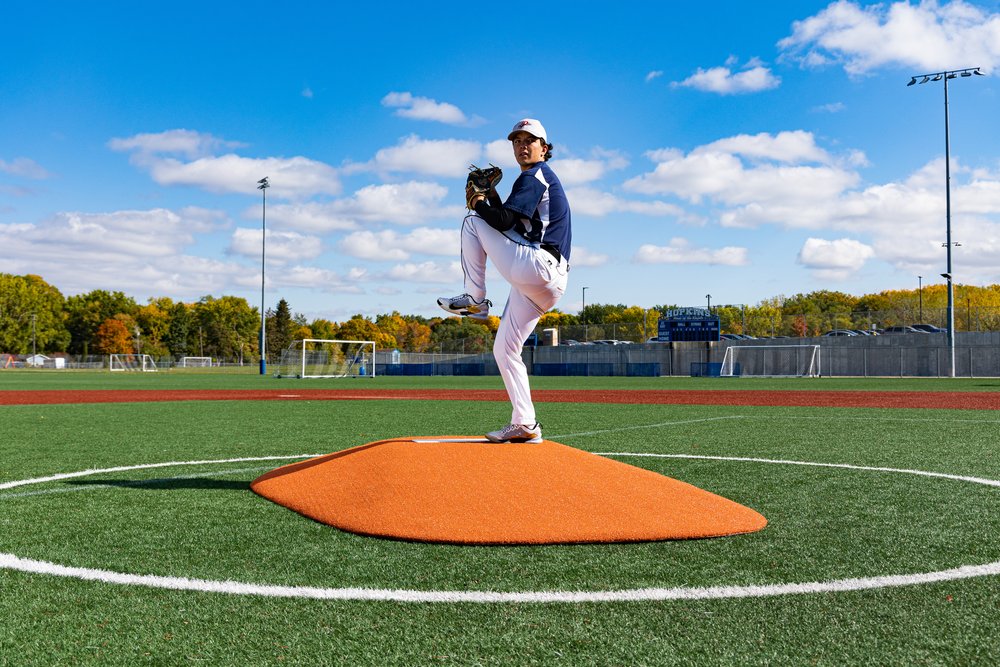 8"Baseball Game Mound - Portolite-Lightweight & Durable - Green/Clay/Red/Tan Turf Options - Pitch Machine Pros