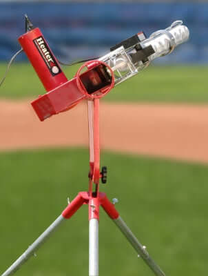 Cricket Bowling Machine with Auto Ball Feeder - Heater Sports - Pitch Machine Pros