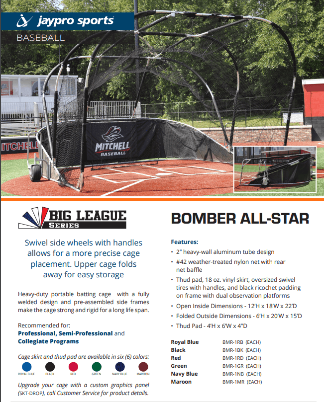 Jaypro Batting Cage Big League Series Bomber All-Star Batting Turtle BMR-1 - Pitch Machine Pros