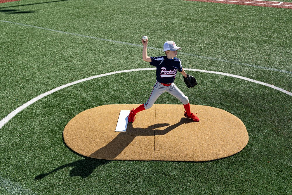 6" Two-Piece Baseball Game Mound -Portolite- Green/Clay/Red/Tan Options - Perfect for Little League - Pitch Machine Pros