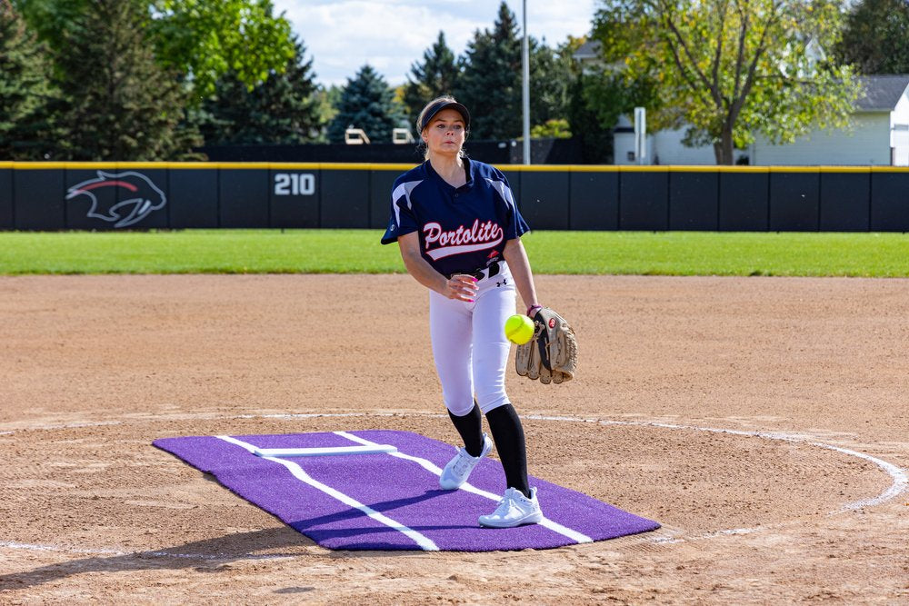 Pro Spiked Softball Game Mat-Portolite - Pitch Machine Pros