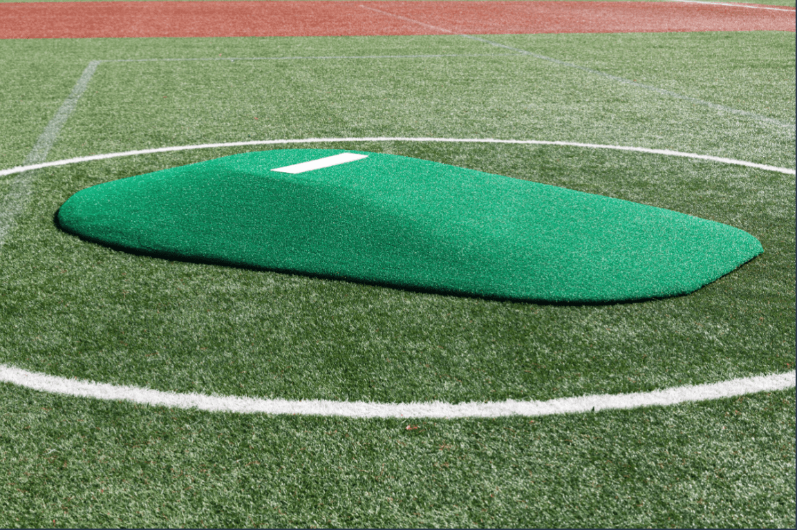 8"Baseball Game Mound - Portolite-Lightweight & Durable - Green/Clay/Red/Tan Turf Options - Pitch Machine Pros