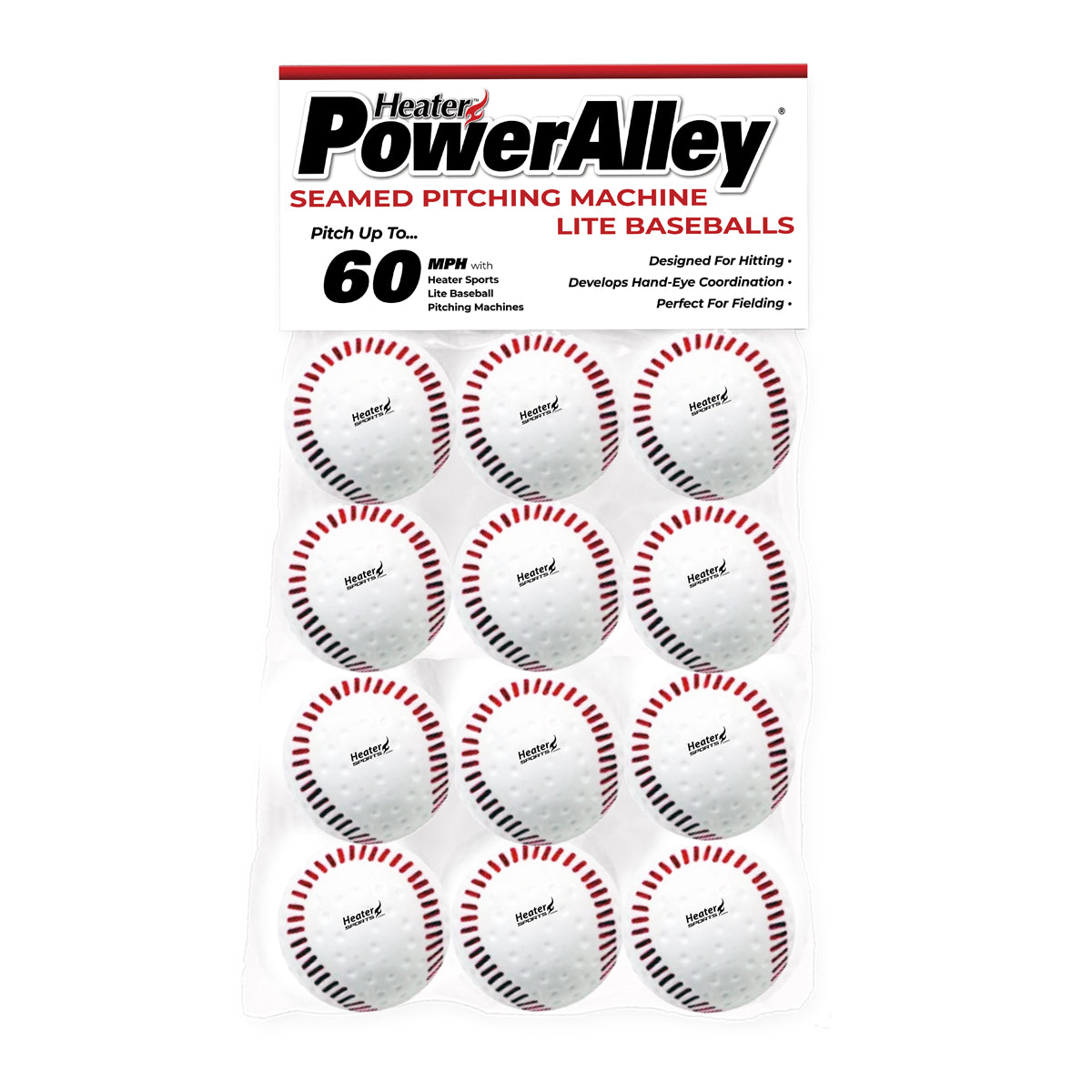 Seamed 60 MPH White Lite Baseballs - Pitch Machine Pros