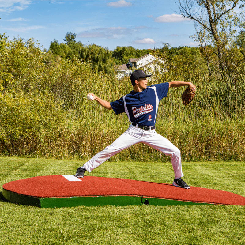 10" Standard Two-Piece Practice Pitching Mound with Turf - Portolite - Pitch Machine Pros
