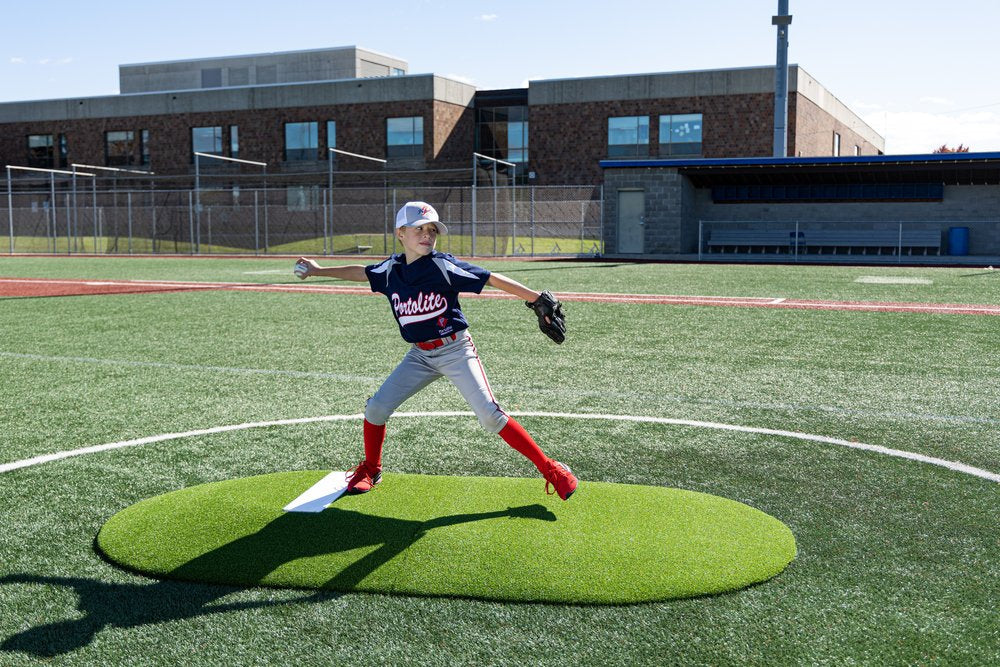 6" Two-Piece Baseball Game Mound -Portolite- Green/Clay/Red/Tan Options - Perfect for Little League - Pitch Machine Pros