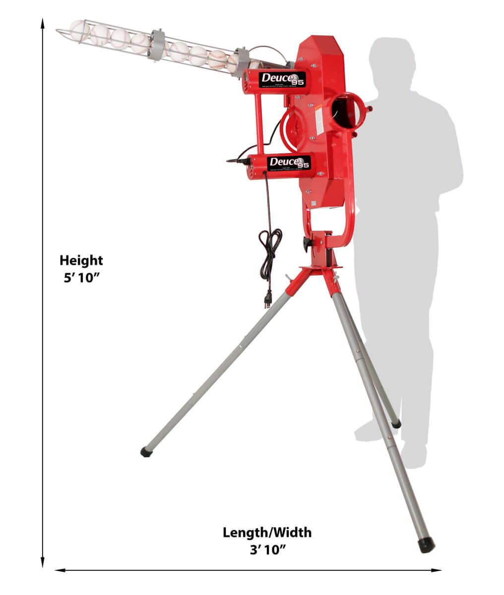 Heater Deuce 95 MPH 2 Wheel Curveball Pitching Machine w/ Auto Feeder DC899 - Pitch Machine Pros