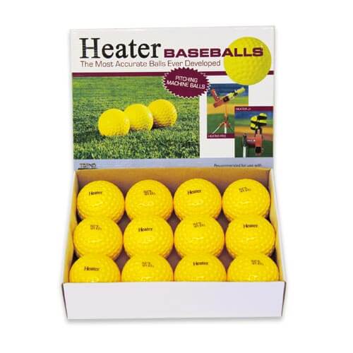 Optic Yellow Pitching Machine Baseballs-1 Dozen | Heater Sports - Pitch Machine Pros