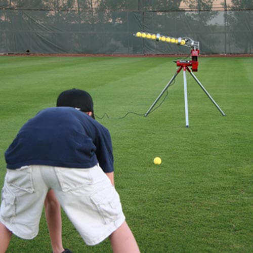 Variable Speed 52 MPH Real Baseball Pitching Machine with Auto Ball Feeder - Pitch Machine Pros