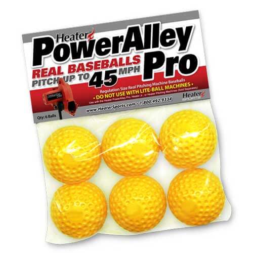 9" Optic Yellow Regulation Dimpled Baseballs-Half Dozen - Pitch Machine Pros